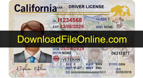 Editable Blank California Driver'S License Template Png
