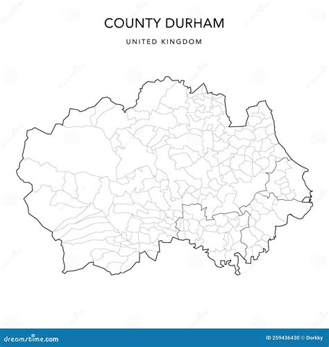 Administrative Map of County Durham As of 2022 - Vector Illustration ...