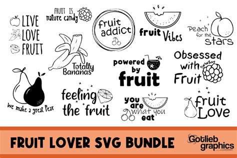 Fruit Lover sayings SVG Bundle, Funny fruit quotes SVG