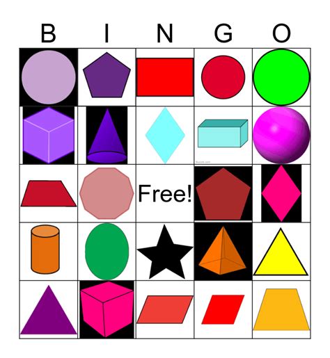 Shapes Bingo Card