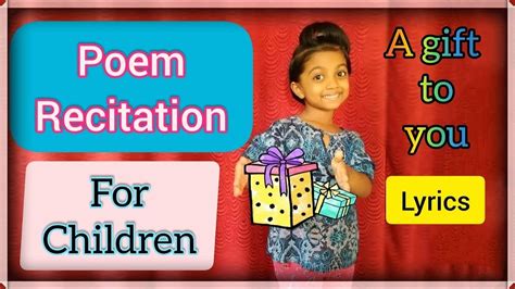 A Gift to You - English Poem Recitation | Action Song for kids, Thanks giving song - YouTube