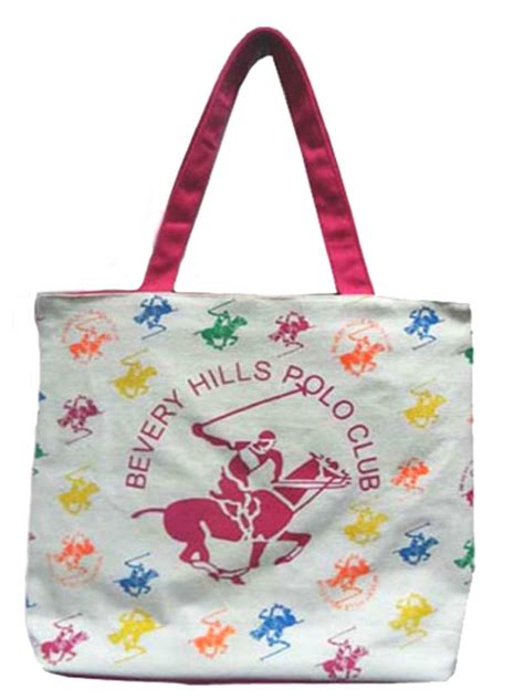 Beverly Hills Polo Club - Beverly Hills Polo Club Canvas Tote Bag Fashion Zippered Shoulder Bag ...