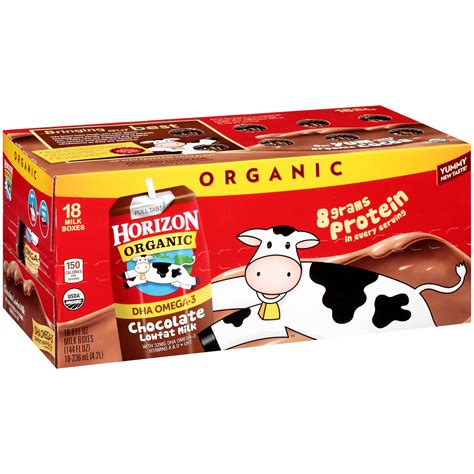 Horizon Organic Chocolate Milk Lowfat 18CT of 8oz Boxes | Garden Grocer