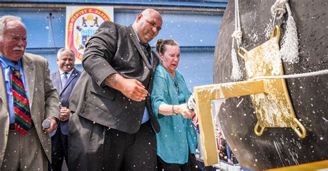 DVIDS - News - Navy Christens Future Guided-Missile Destroyer Harvey C. Barnum Jr. (DDG 124)