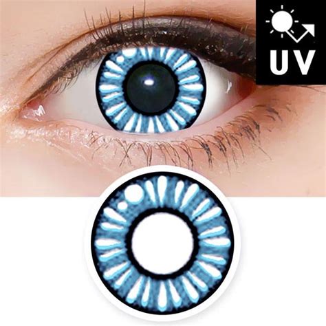 Sparkle Blue Halloween Contacts Anime Cosplay Manga UV Blocking – fantasy-icon