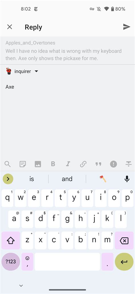 Axe 🪓 emoji doesn't have keyword? : r/gboard