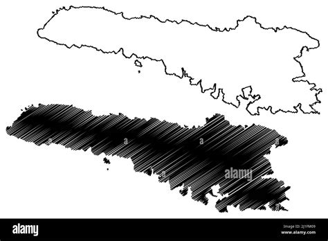 Lampedusa island (Pelagie Islands, Italian Republic, Italy) map vector ...