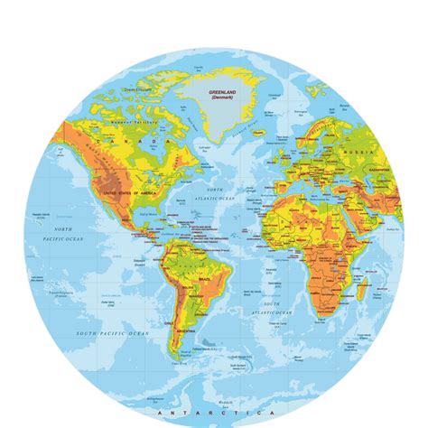 Round World Map Image - Tourist Map Of English