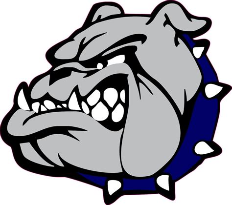 5in x 4.5in Blue Collar Bulldog Mascots Bumper Sticker Vinyl Window Decal