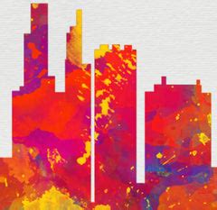 Philadelphia Skyline Print | Posters and Canvases by Modern Map Art