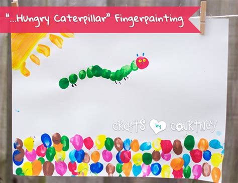 Make "The Very Hungry Caterpillar" Inspired Fingerpaint Art