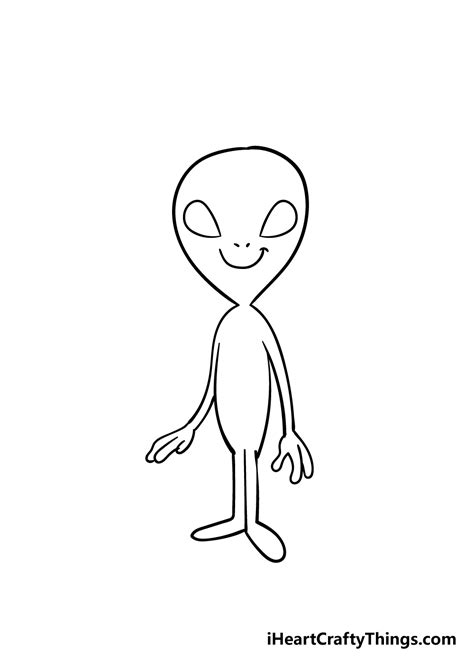 Alien Drawing - How To Draw An Alien Step By Step