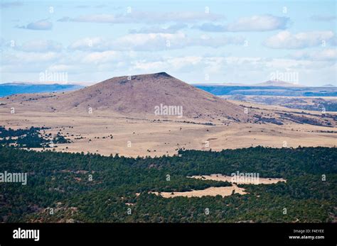 USA, New Mexico, Capulin, Capulin Volcano, a Cinder Cone, View from Summit Overlook Stock Photo ...