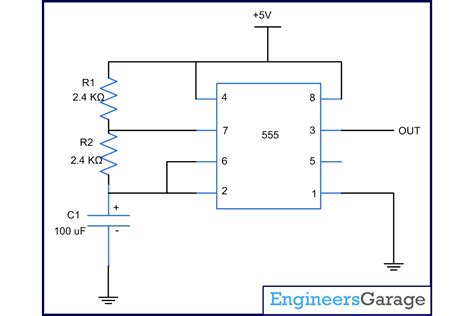 Generating time delay using astable mode of 555 timer IC