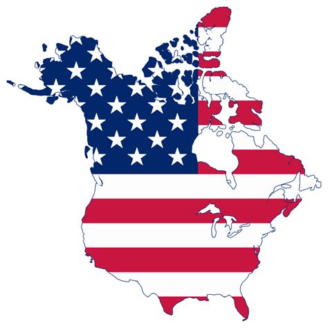 Flag map of Canada and United States (American Flag).png ... - ClipArt Best - ClipArt Best