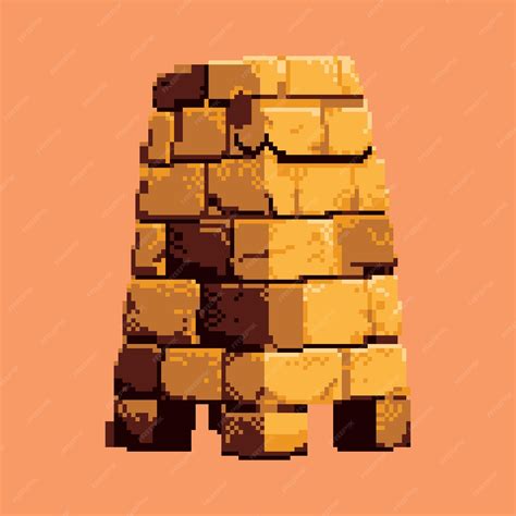 Premium Vector | A pixel art of a stack of bricks