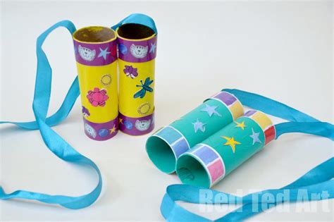 TP Roll Binoculars with Poppy Cat - Red Ted Art - Kids Crafts