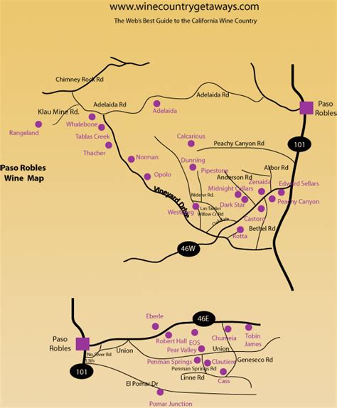 Paso Robles Wine Tasting Map - Wine Country Getaways