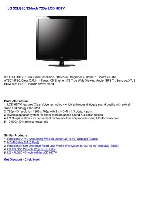 LG 32LG30 32-Inch 720p LCD HDTV by TeeVee DeenDean - Issuu