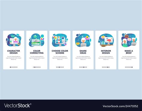 Mobile app onboarding screens design and digital Vector Image