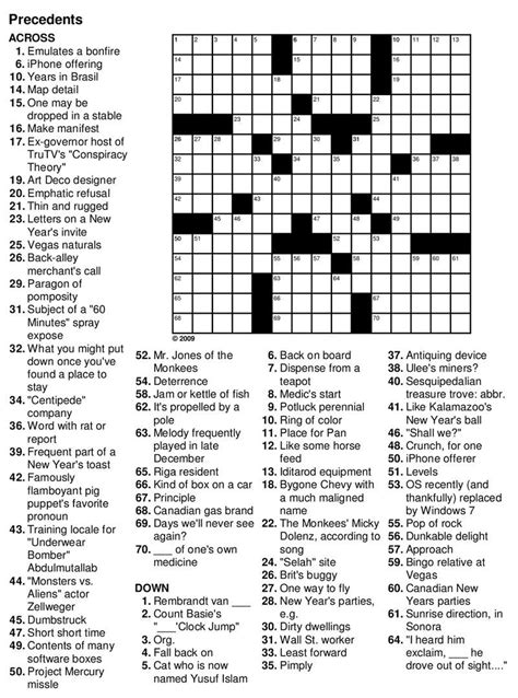 Easy Crossword Puzzles For Seniors Large | Printable crossword puzzles ...