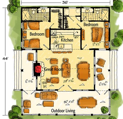 Bunkhouse Plan with Options - 12947KN | Architectural Designs - House ...