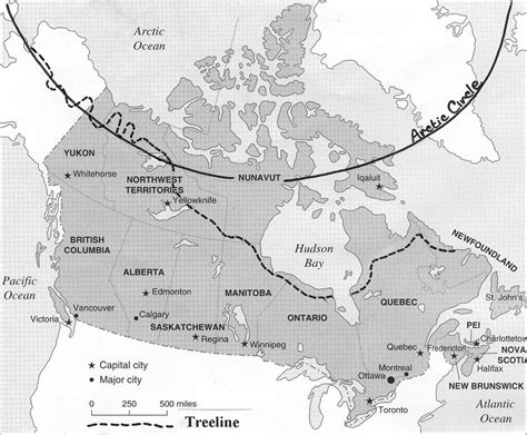 Canada's "Tree Line" (no trees grow above the line) - Vivid Maps