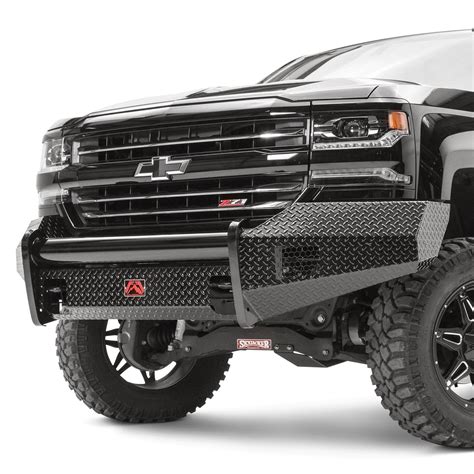 Fab Fours® - Chevy Silverado 2015 Black Steel Full Width Front HD Bumper