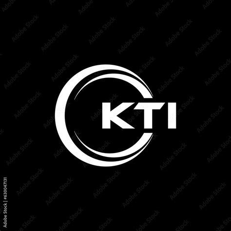 KTI letter logo design with black background in illustrator, cube logo ...