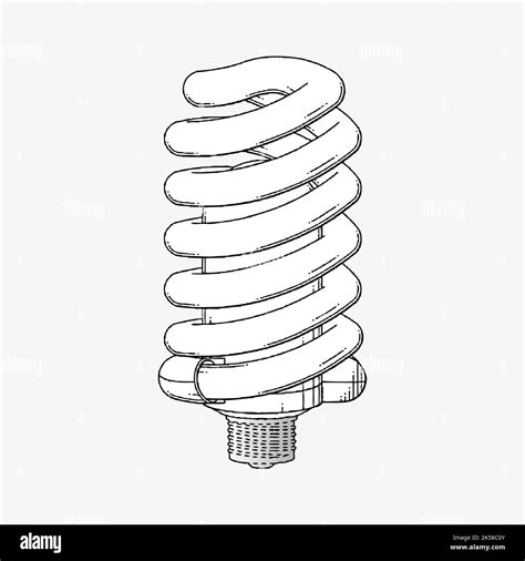 Fluorescent bulb clipart, vintage illustration vector Stock Vector ...