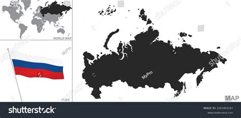 Russia Map Flag Vector Stock Vector (Royalty Free) 2203403187 ...