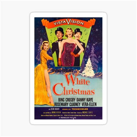 "White Christmas Vintage Movie Poster" Sticker for Sale by ExRetailZombie | Redbubble