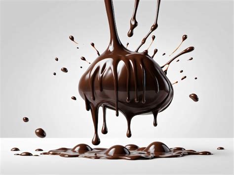 Premium AI Image | A Chocolate Drizzle On A White Surface