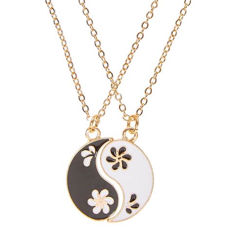 Ying-Yang Flowered Best Friends Necklace | Claire's US