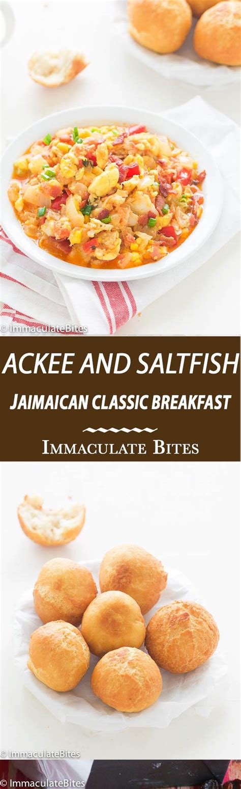 A quintessential Jamaican Breakfast made with Ackee , Salt fish with ...