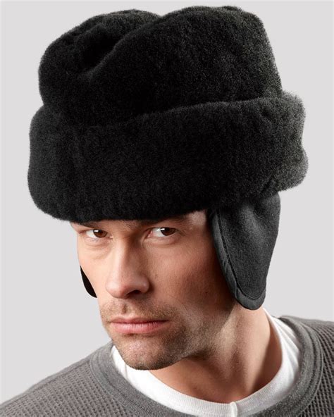 Black Mouton Sheepskin Russian Cossack Hat: FurHatWorld.com