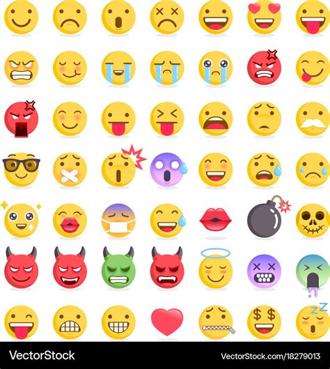 Emoticon Smileys Vector Set Emoji Face Icon Smiley With Smiling | The Best Porn Website