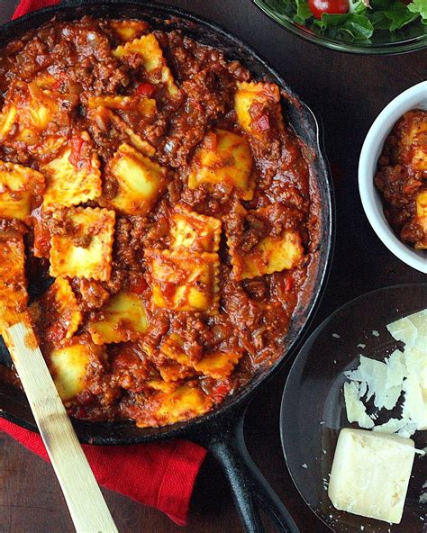 One Pan Ravioli with Easy Meat Sauce – The Dinner Shift