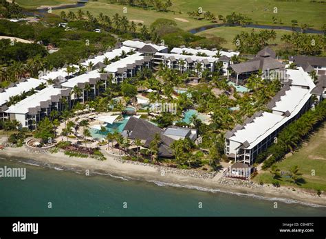 Radisson Blu Resort Fiji Denarau Island , near Nadi, Viti Levu, Fiji, South Pacific - aerial ...