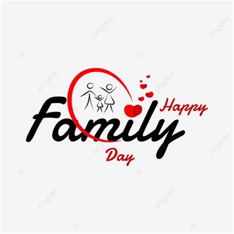 happy family day logo design with red and black letters on white ...