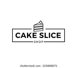 Simple Cake Slice Shop Business Logo Stock Vector (Royalty Free ...