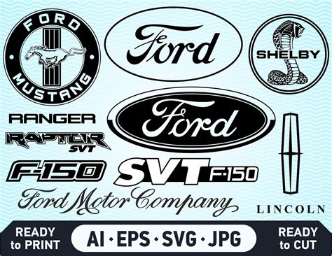 Ford Motor logo SVG Bundle. Car emblem vector clipart | Etsy