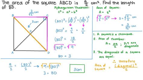 Lesson: The Area of a Square in terms of Its Diagonals | Nagwa