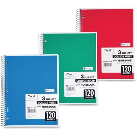 Knowledge Tree | Mead Products Llc Mead 3 - Subject Wirebound College Ruled Notebooks - Letter ...