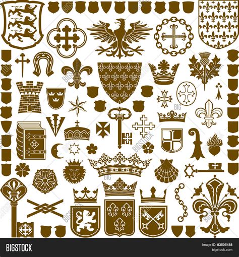 Heraldry Symbols Decorations Vector & Photo | Bigstock