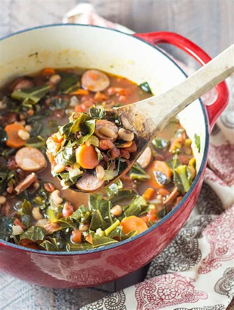 Black-Eyed Pea Soup with Collard Greens and Sausage | Recipe | Black eyed pea soup, Pea recipes ...