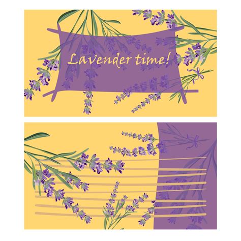 Set invitation cards with flower frame Lavender 12858948 Vector Art at Vecteezy