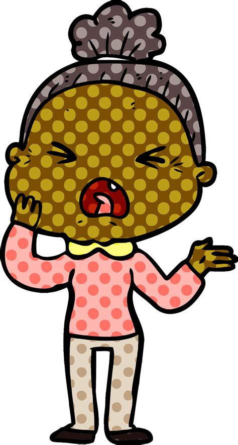 cartoon angry old woman 12446713 Vector Art at Vecteezy