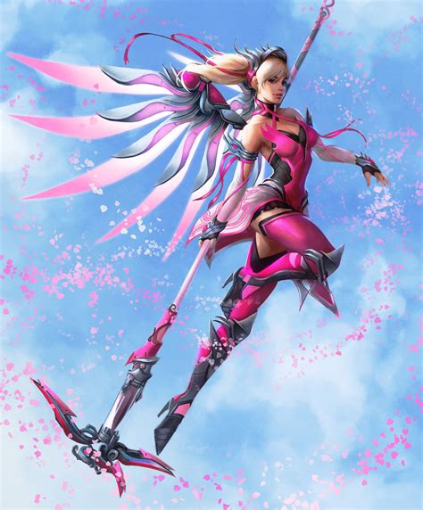 #Overwatch #Mercy Mercy (Overwatch) #wings #blonde Pink Mercy ...