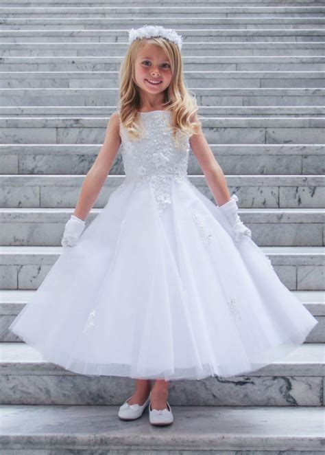 Ballerina First Communion Dress with Flower Bodice | Girls Communion ...